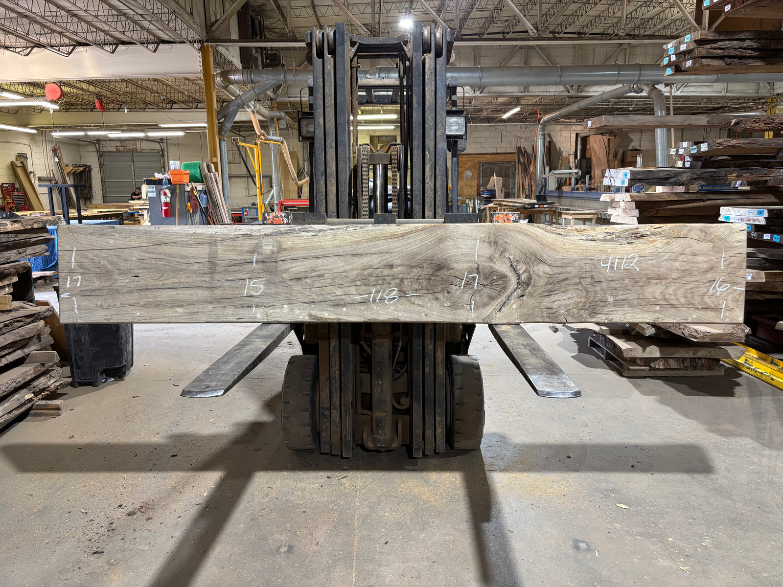 White Oak (4112)  118” L x 15-17” W x 2.75” T