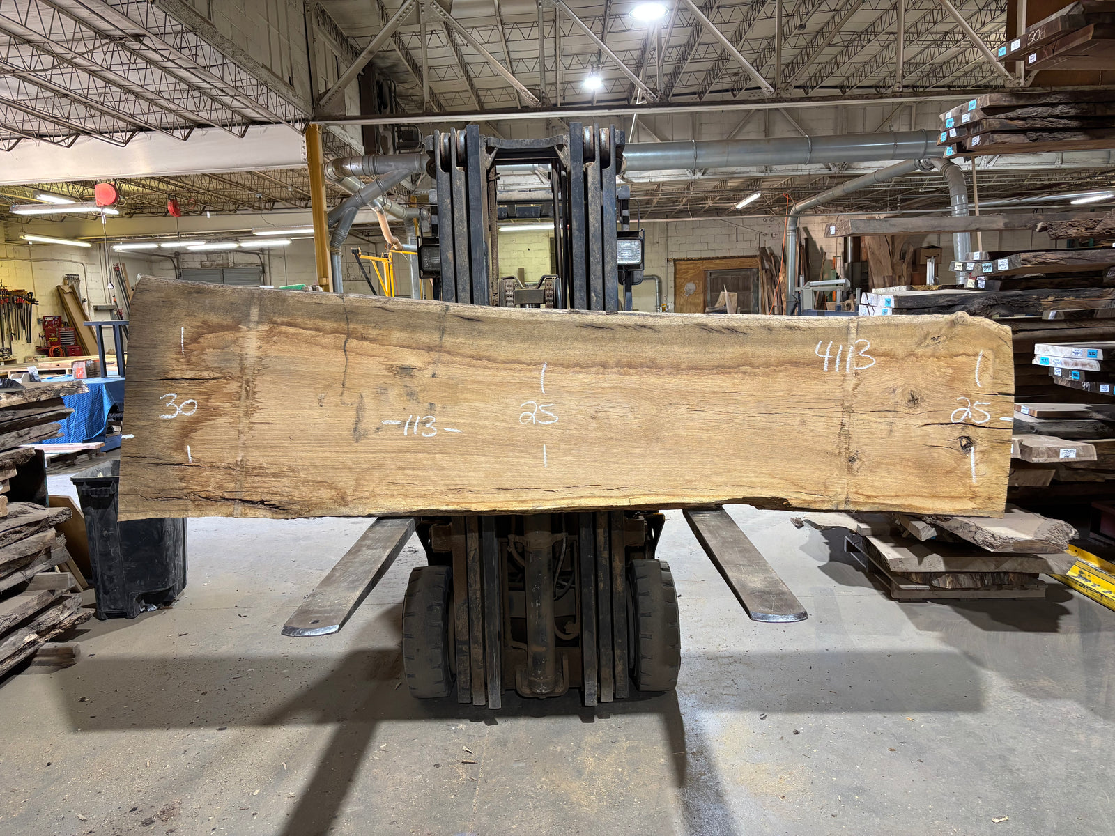 White Oak (4113)  113” L x 25-30” W x 2.5” T