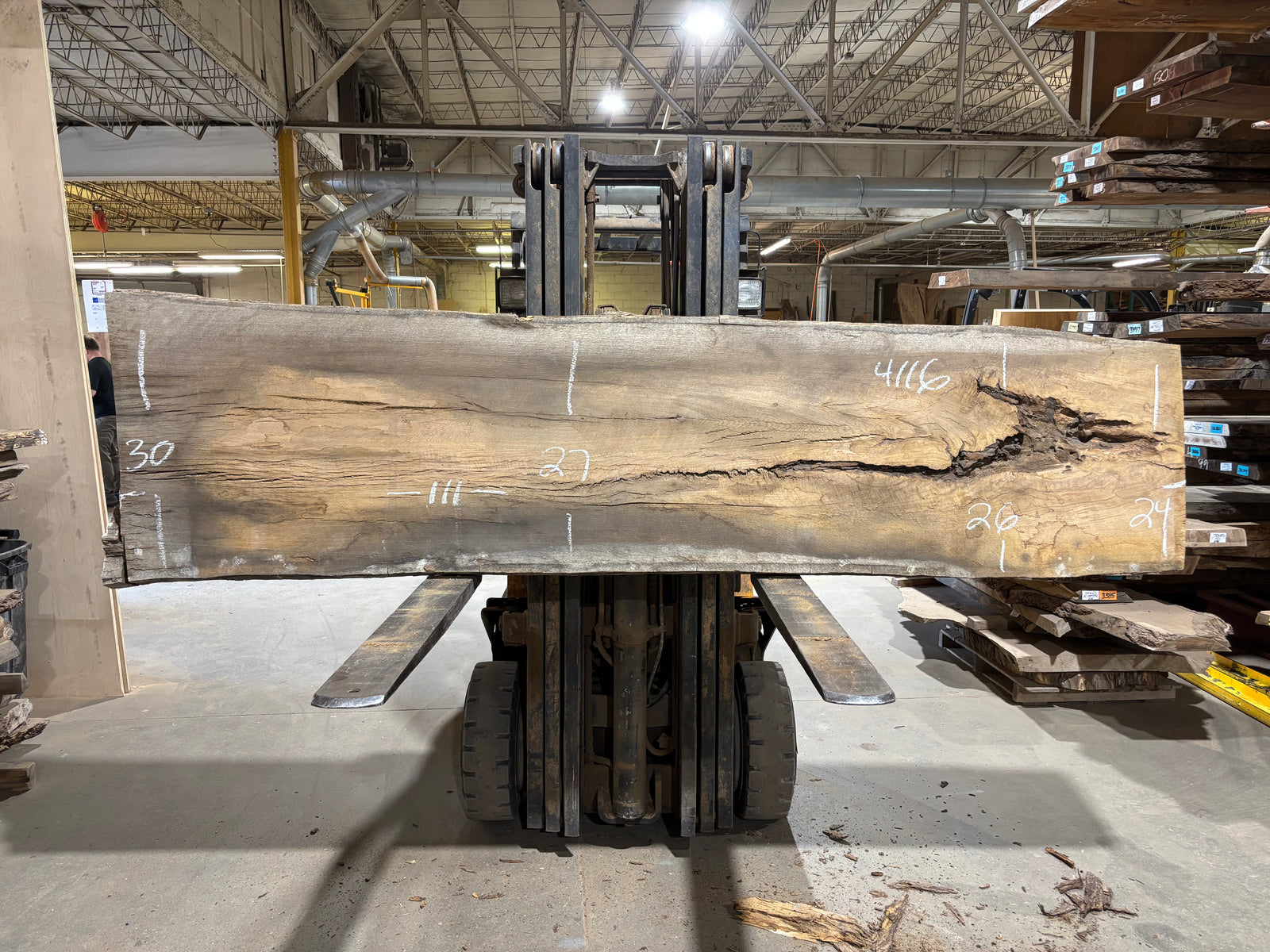 White Oak (4116)  111” L x 24-30” W x 2.75” T