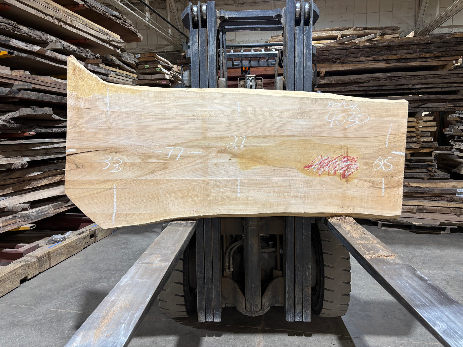 Poplar (4030) 77" L x 25-33" W x 2.25" T