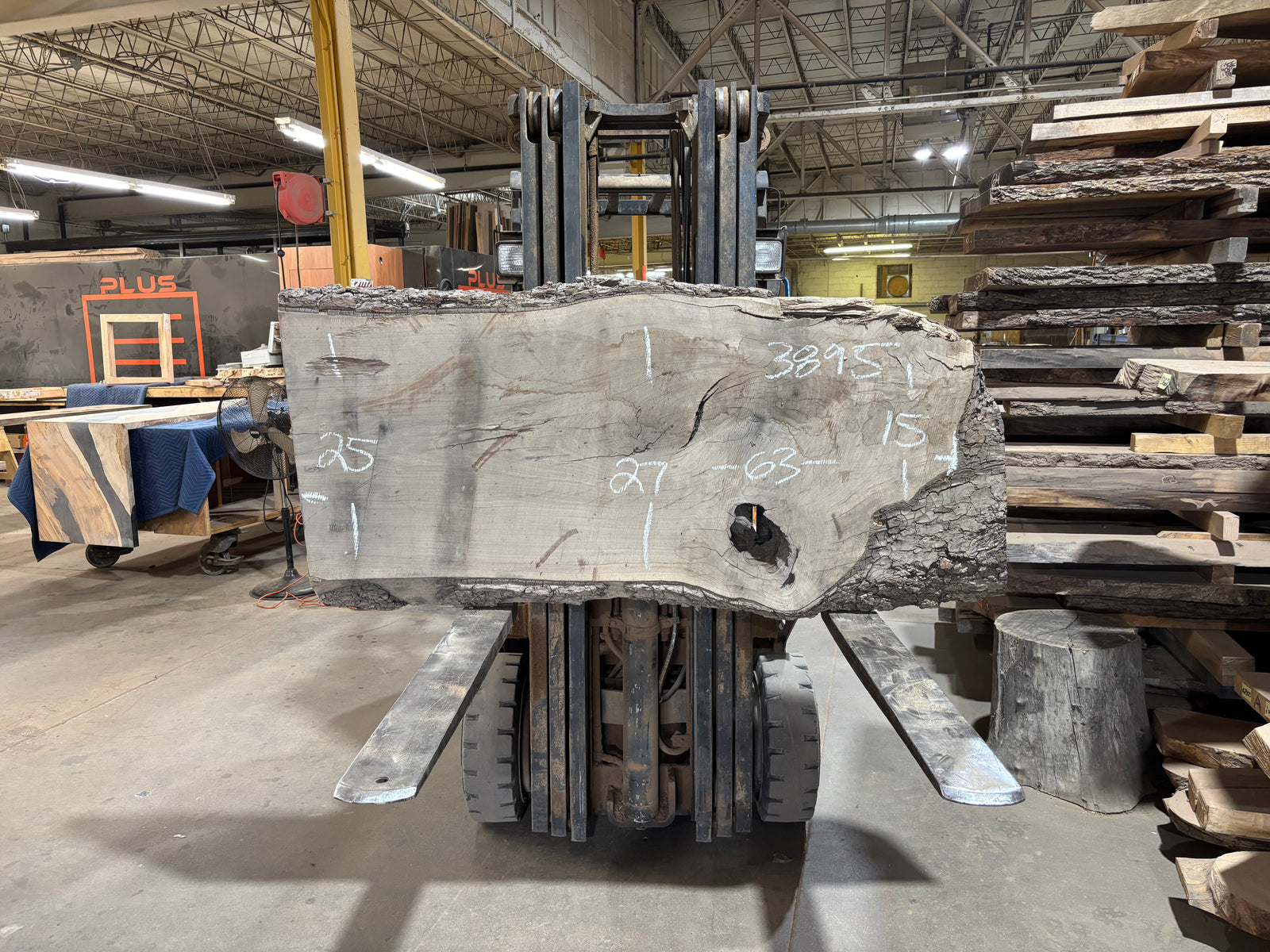 BLACK WALNUT (3895) 63” L x 15"-27” W x 2.5”