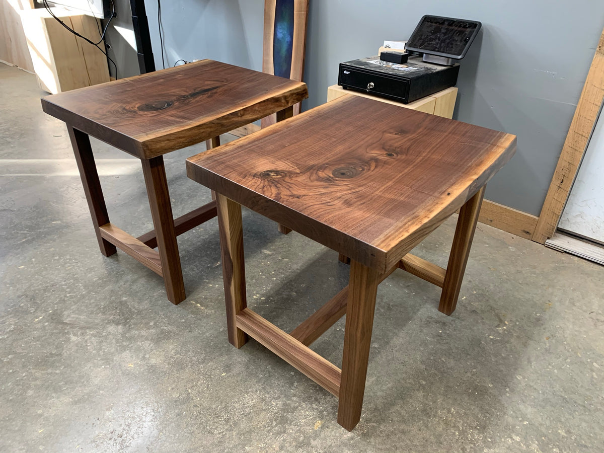 Live Edge End Table on Solid Wood Legs