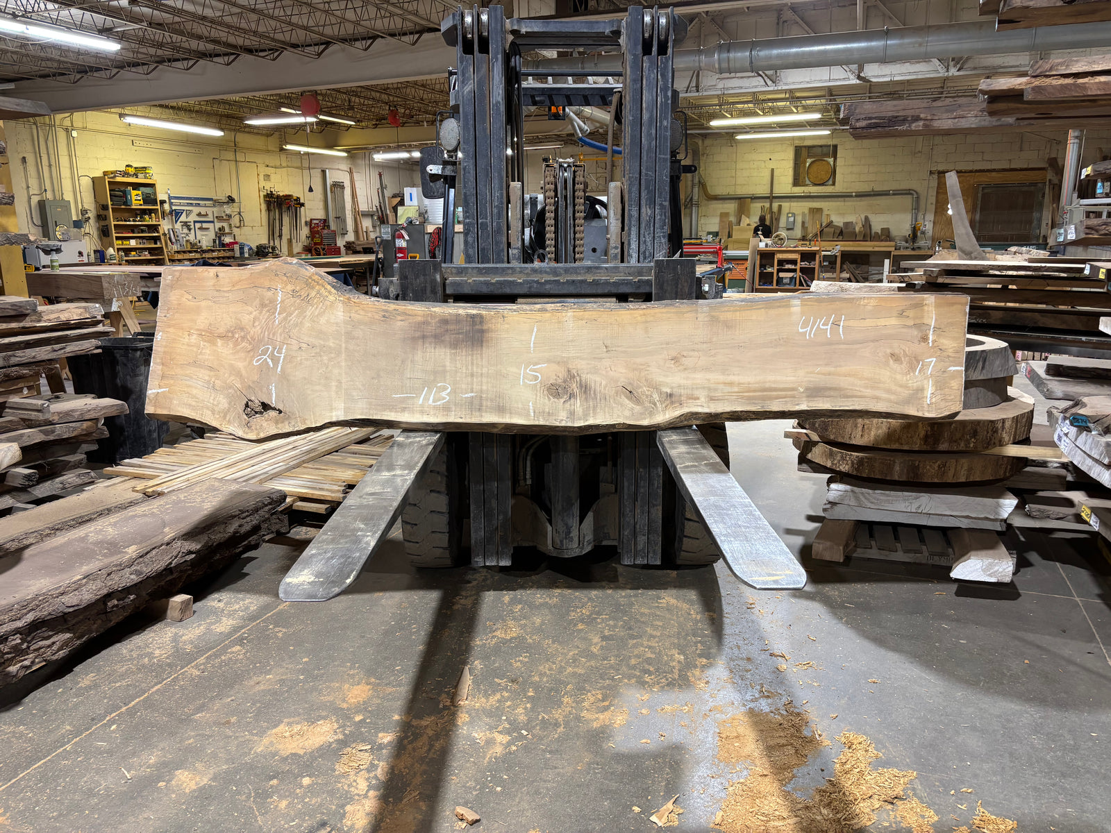 Maple - (4141) 113" L x 15-24" W x 2.5 T
