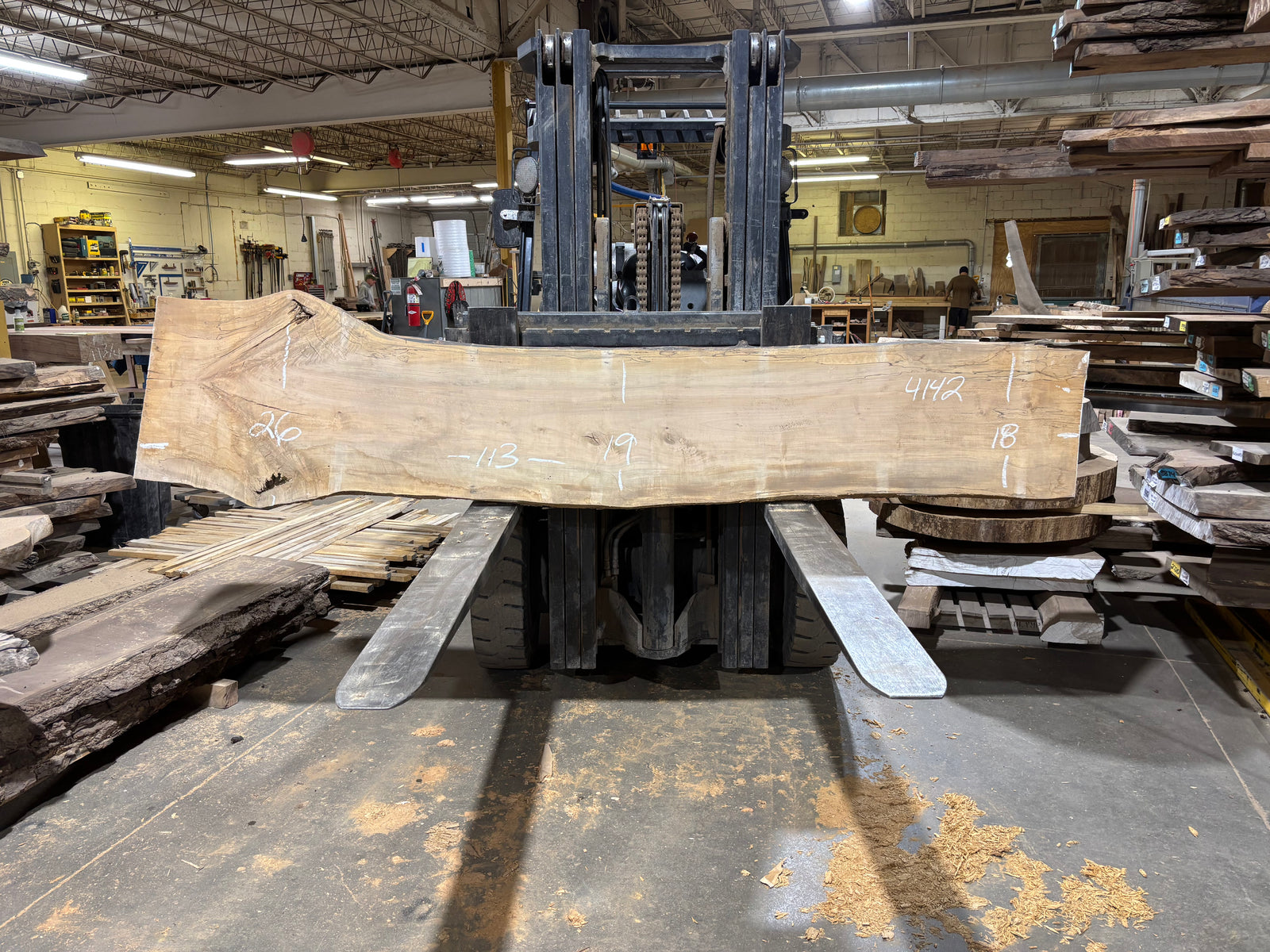 Maple - (4142) 113" L x 18-26" W x 2.5 T