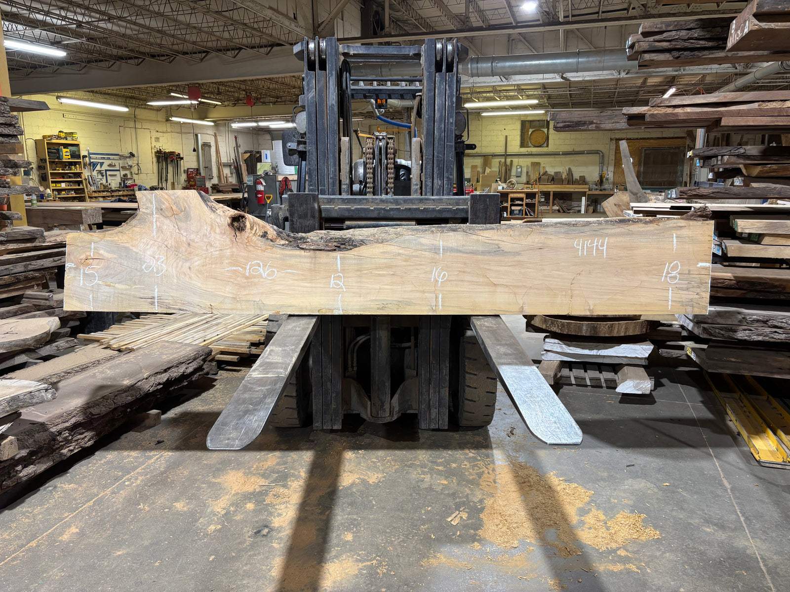 Maple - (4144) 126" L x 12-23" W x 2.5 T