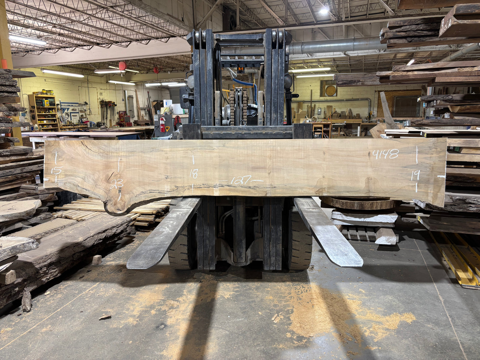 Maple - (4148) 127" L x 15-23" W x 2.5 T