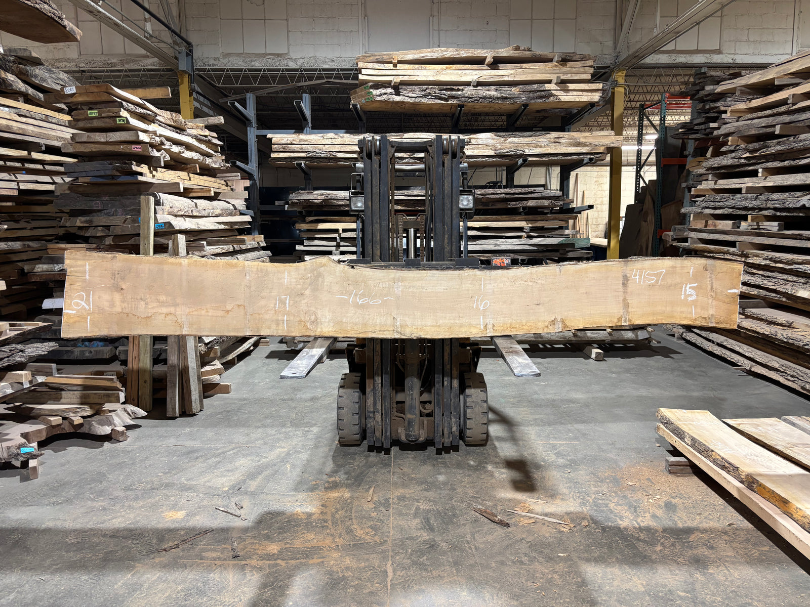 Maple - (4157) 166" L x 15-21" W x 2.5 T