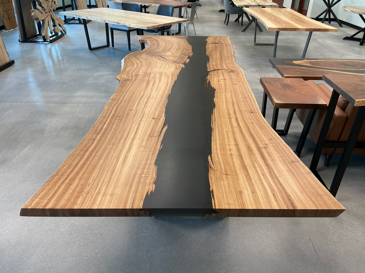 Live Edge Siberian Elm Epoxy River Table