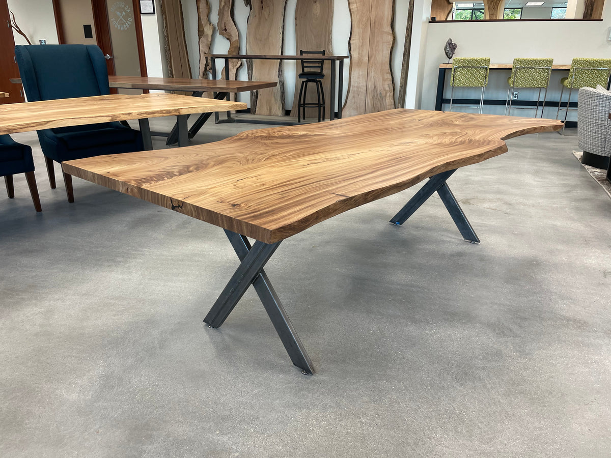 Live edge red elm dining table