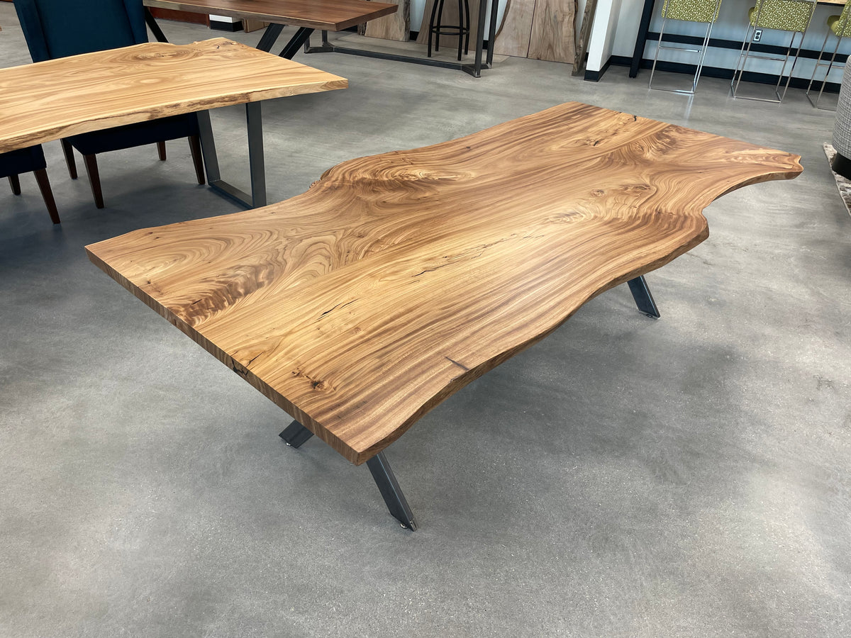 Live edge red elm dining table