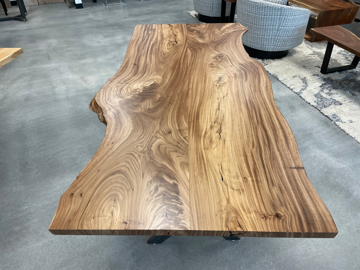 Live edge red elm dining table