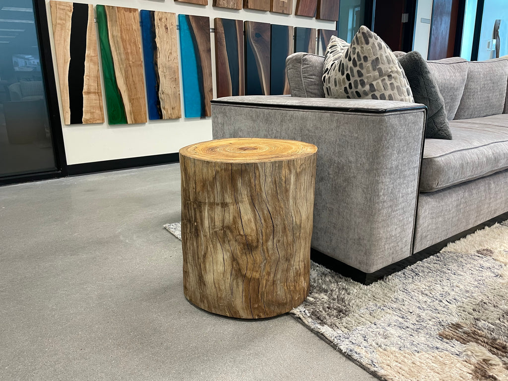 Re:ens 古材 × Iron Side Table - raw edge - Solid Live Edge End Table - KC Custom Hardwoods