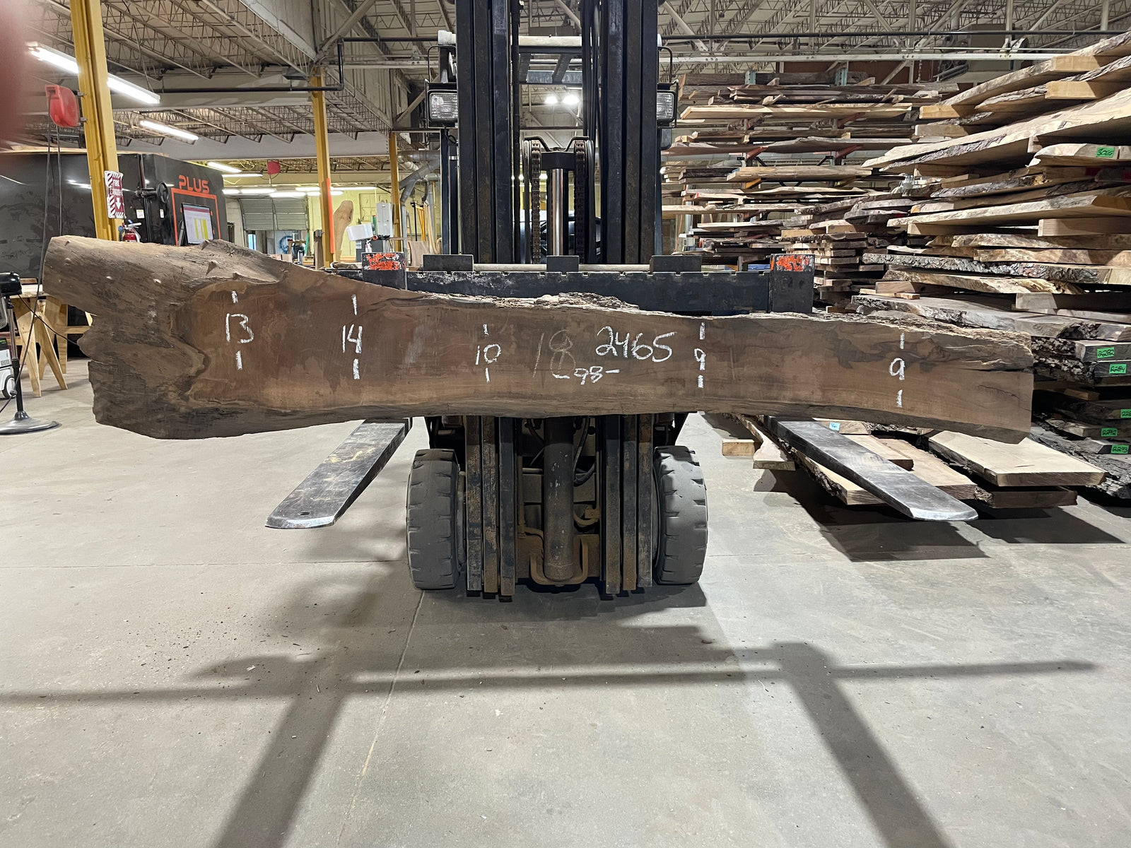 Curley Walnut (2465) 98” L x 9-14” W x 2.25” T