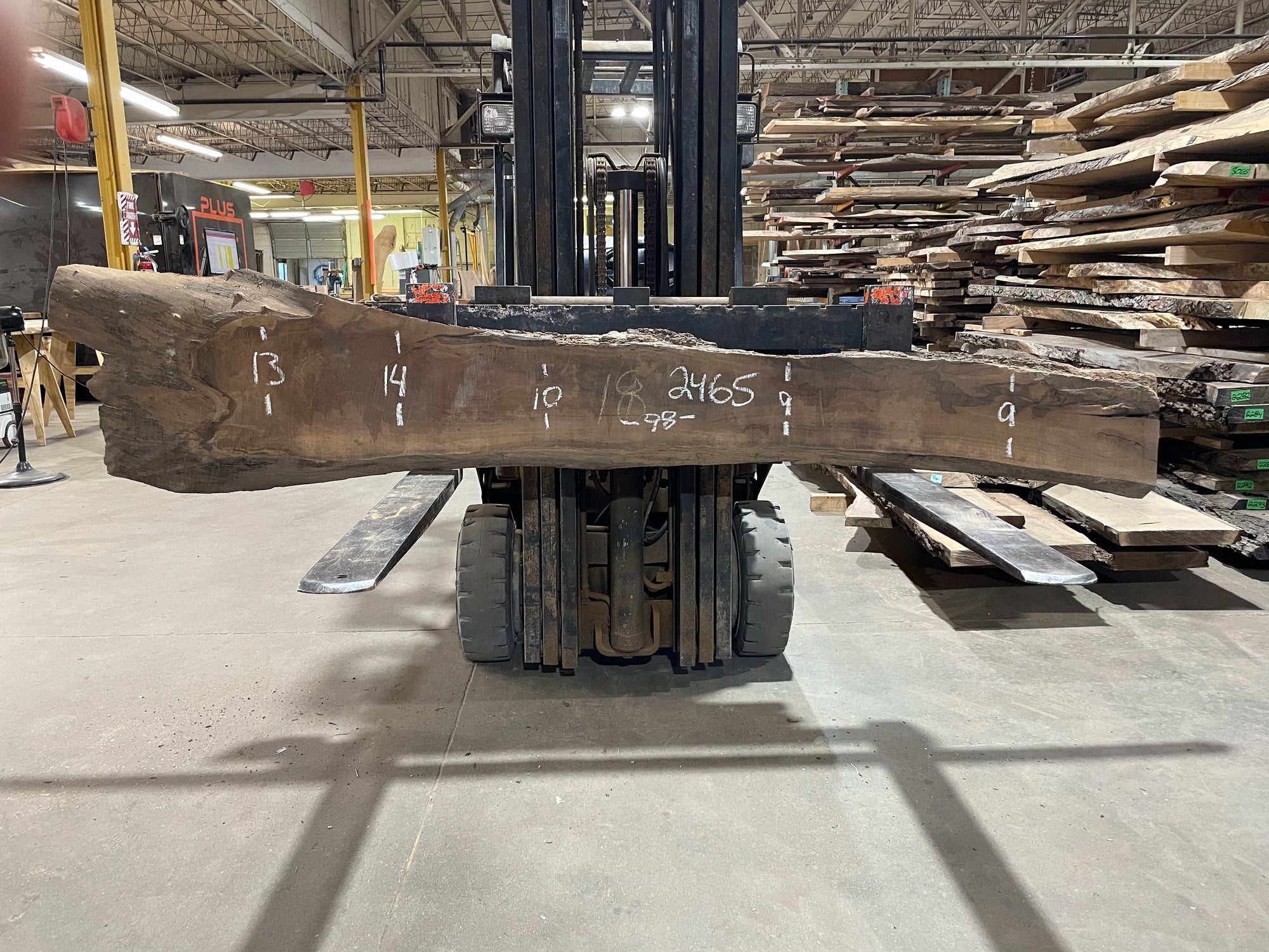 Curley Walnut (2465) 98” L x 9-14” W x 2.25” T