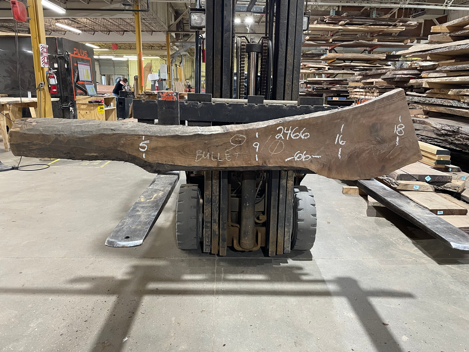 Curley Walnut (2466) 66” L x 5-18” W x 2.25” T