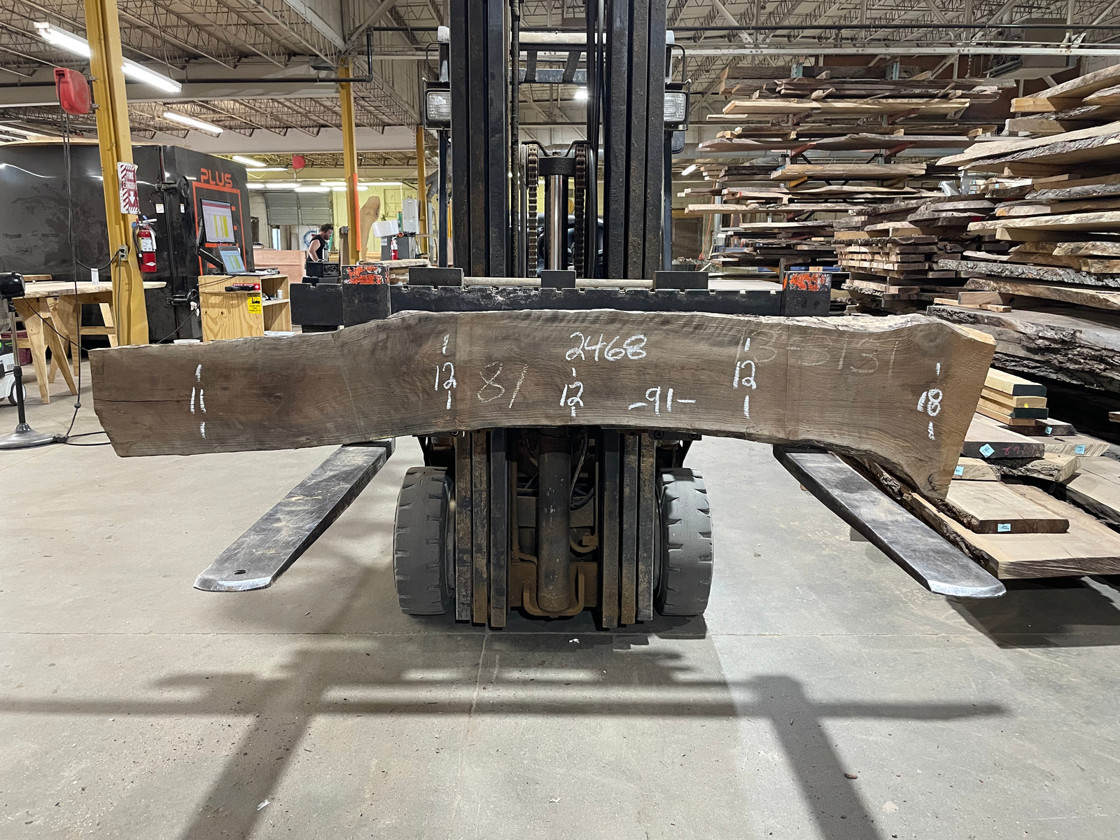 Curley Walnut (2468) 91” L x 11-18” W x 2.25” T