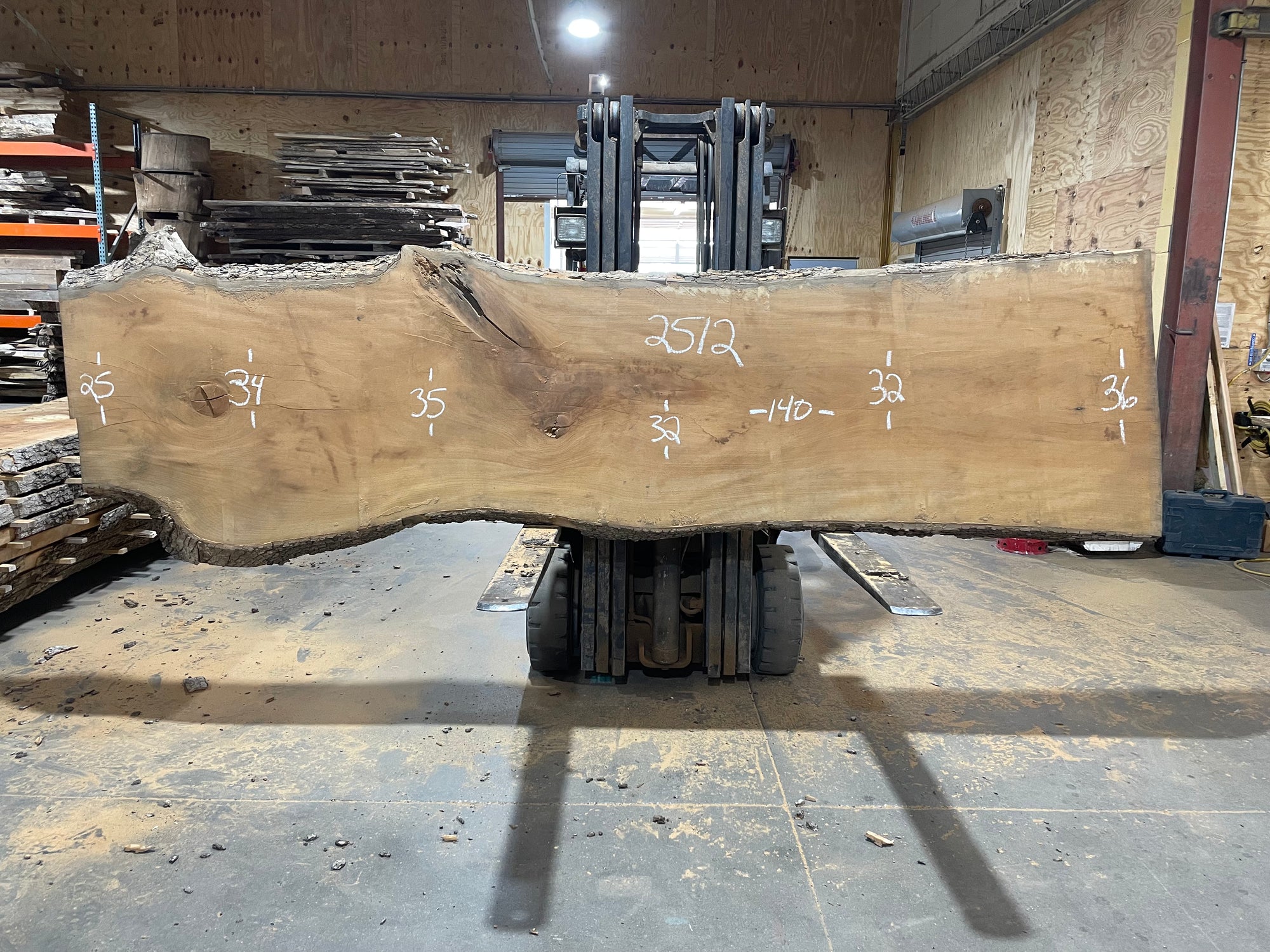 Sycamore (2512) 140” L X 25-36” W X 3” T