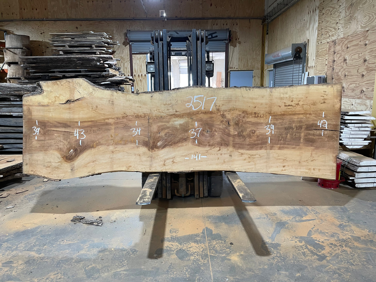Sycamore (2517) 141” L X 34-42” W X 3” T