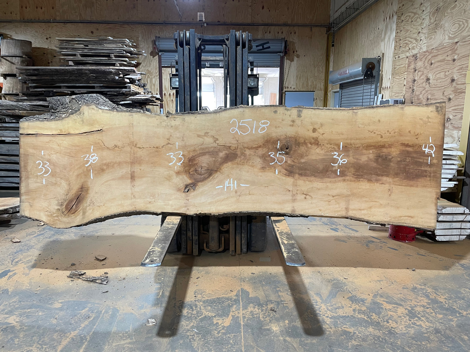 Sycamore (2518) 141” L X 33-42” W X 3” T