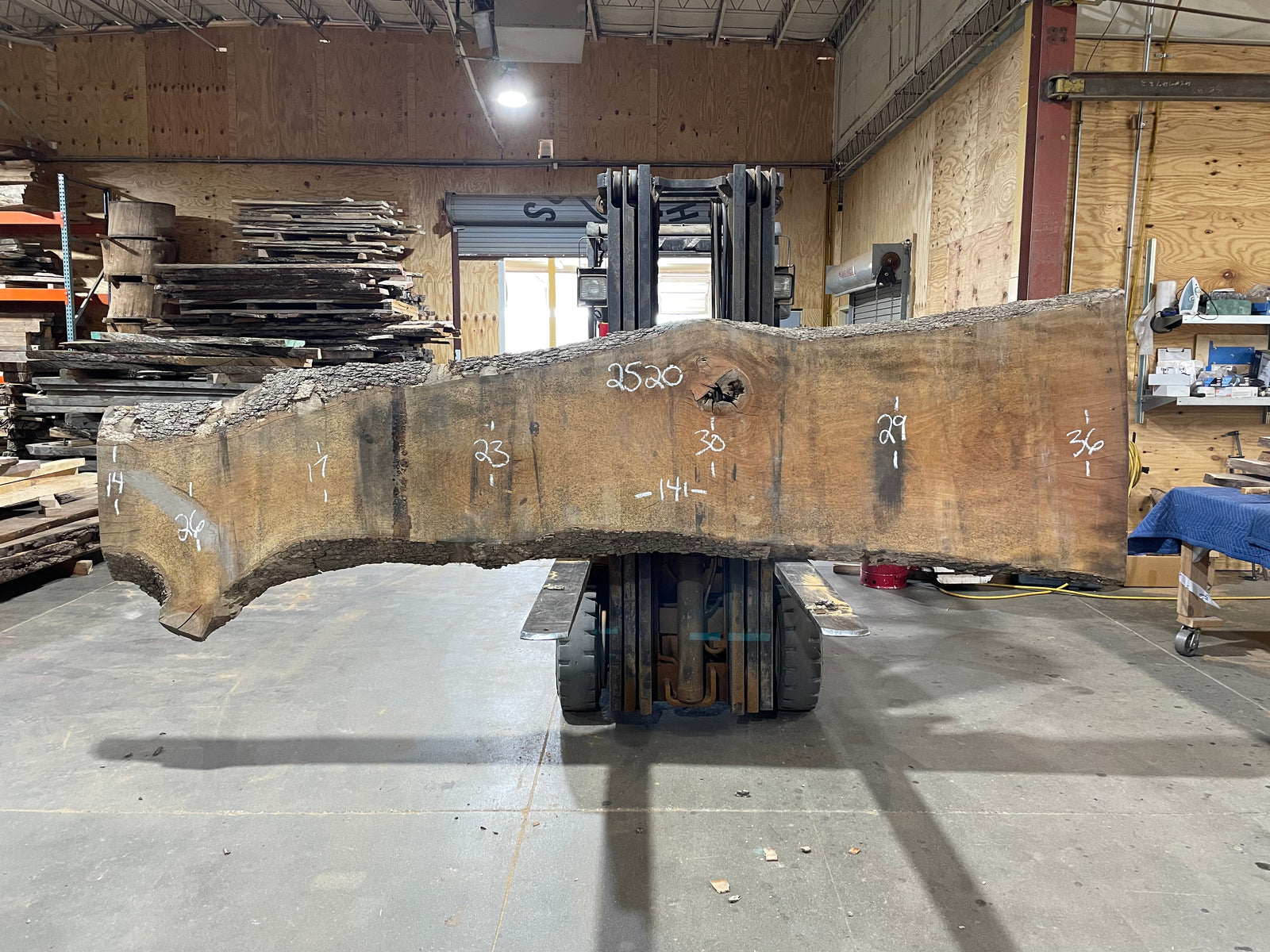 Sycamore  (2520)  141” L x 14-36” W x 3” T