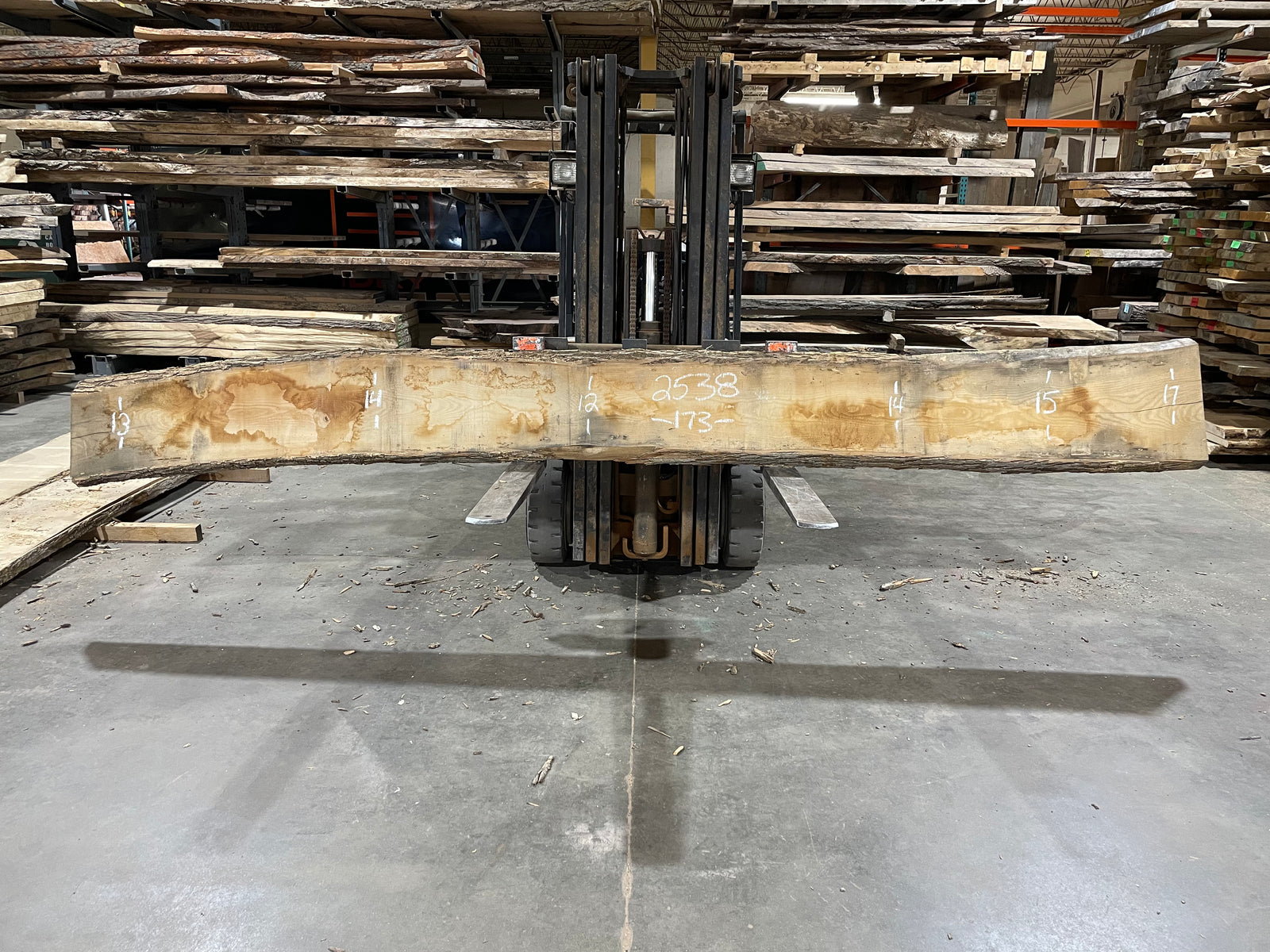 Ash (2538)  173” L x 12-17” W x 2.5” T