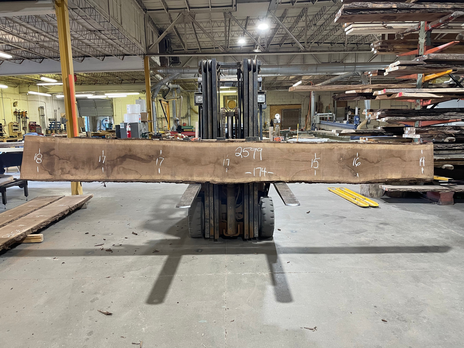 WALNUT (2599)  174” L x 14-18” W x 2.25” T