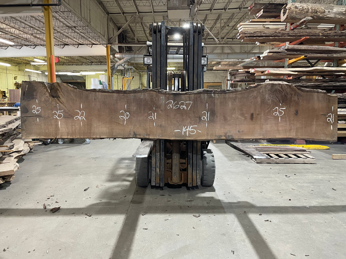 Walnut (2627) 145” L x 20-25” W x 2.75” T