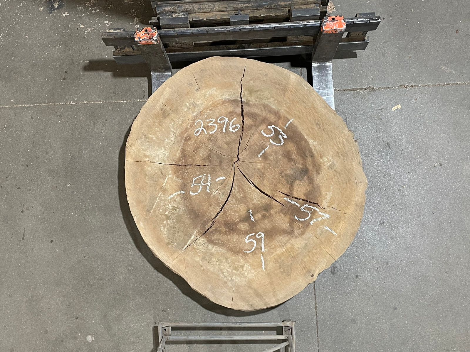 Sycamore Crosscut (2396)  59” L x 53” W x 4” T