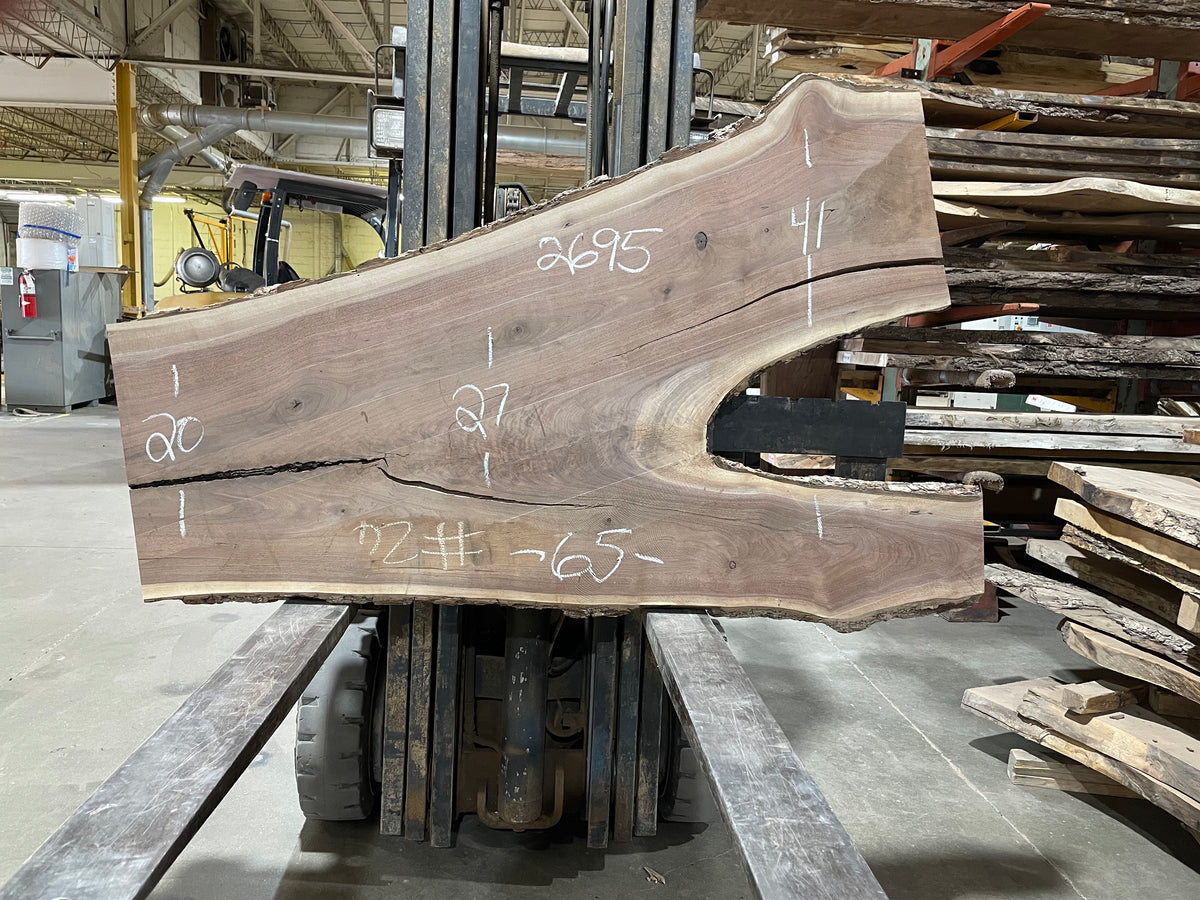 BLACK WALNUT (2695)  65” L x 20-41” W x 1.75” T