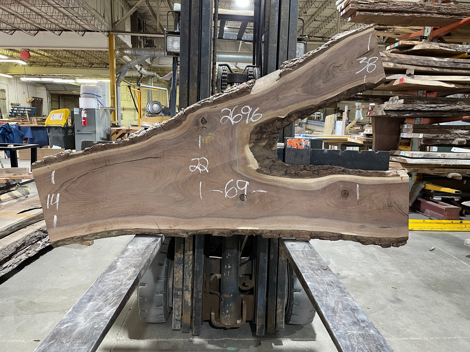 BLACK WALNUT (2696)  69” L x 14-38” W x 1.75” T