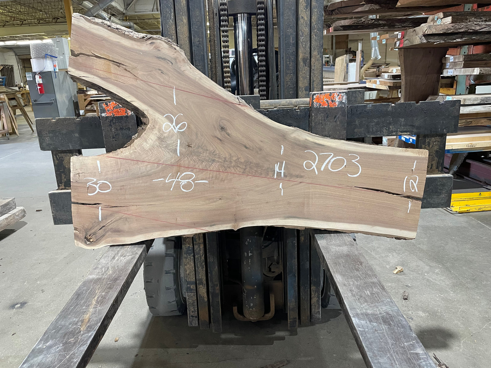 BLACK WALNUT (2703) 48” L x 12-30” W x 1.5” T