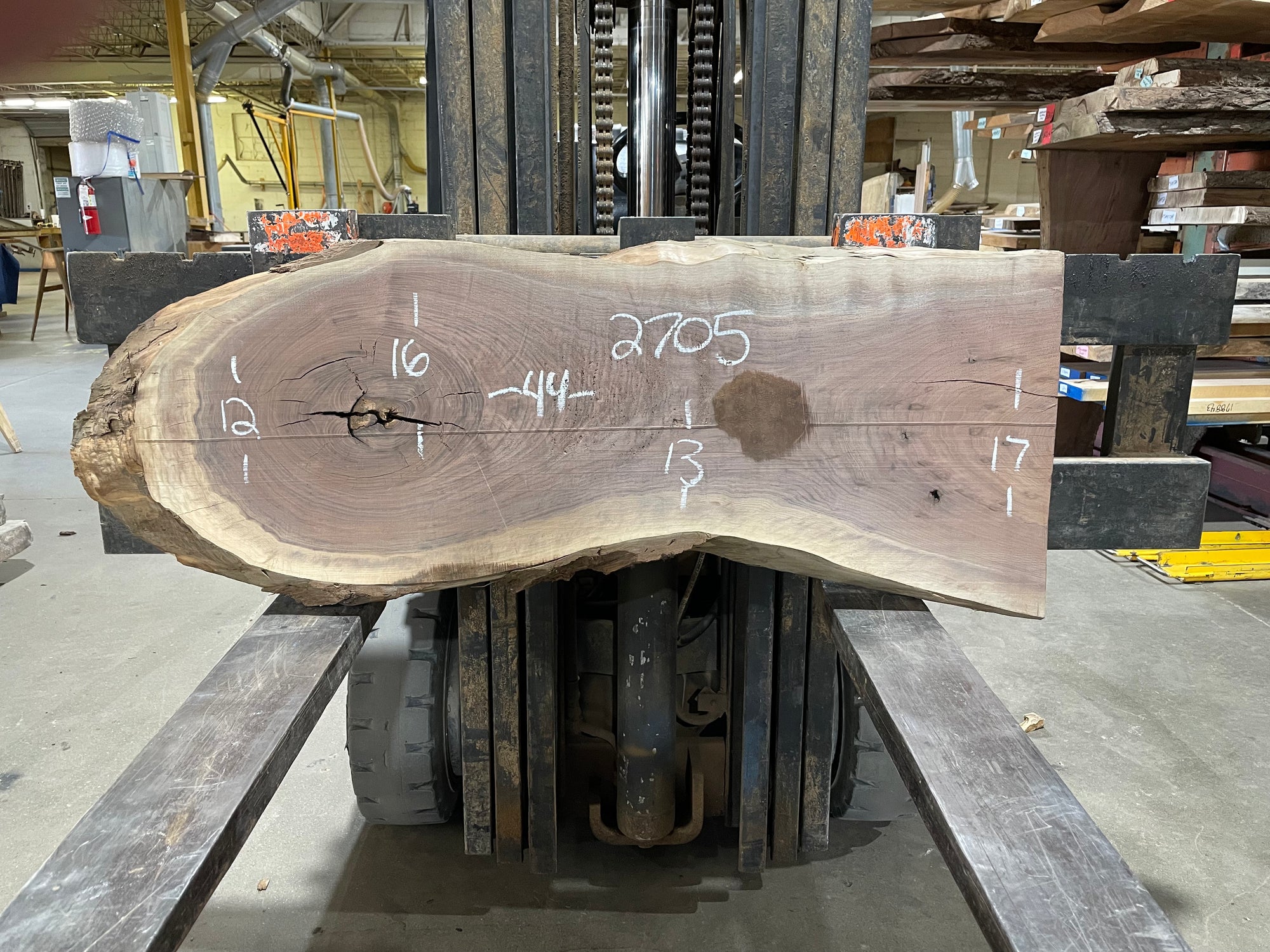 BLACK WALNUT (2705) 44” L x 12-17” W x 1.75” T