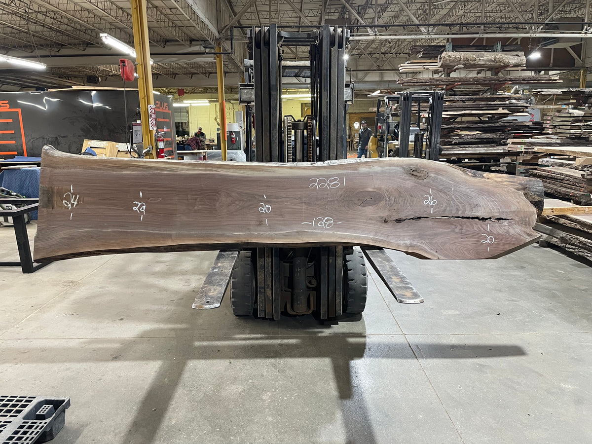 Walnut (2281) 128” L x 20-26” W x 2.25&quot;