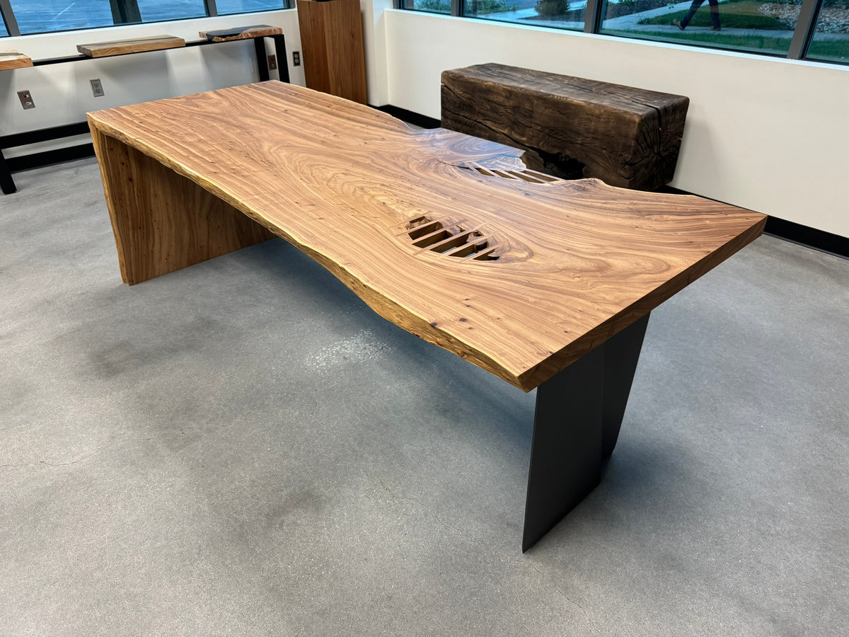 Live Edge Siberian Elm Executive Desk