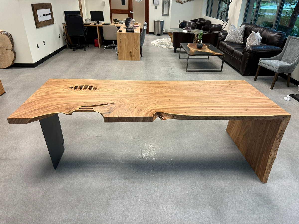 Live Edge Siberian Elm Executive Desk