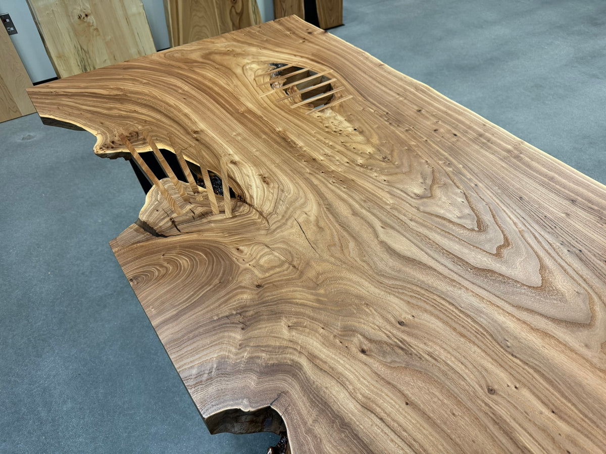 Live Edge Siberian Elm Executive Desk