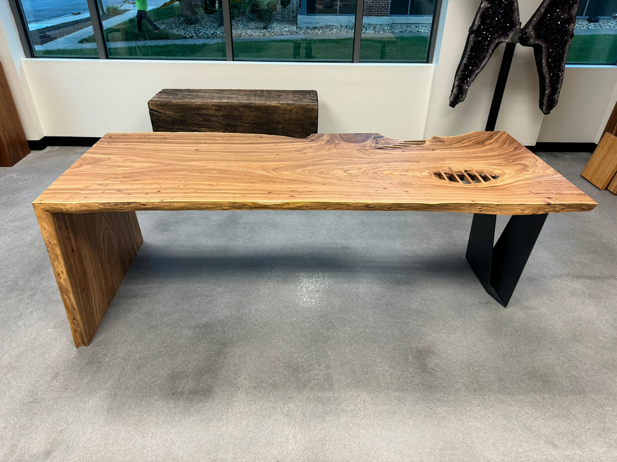 Live Edge Siberian Elm Executive Desk