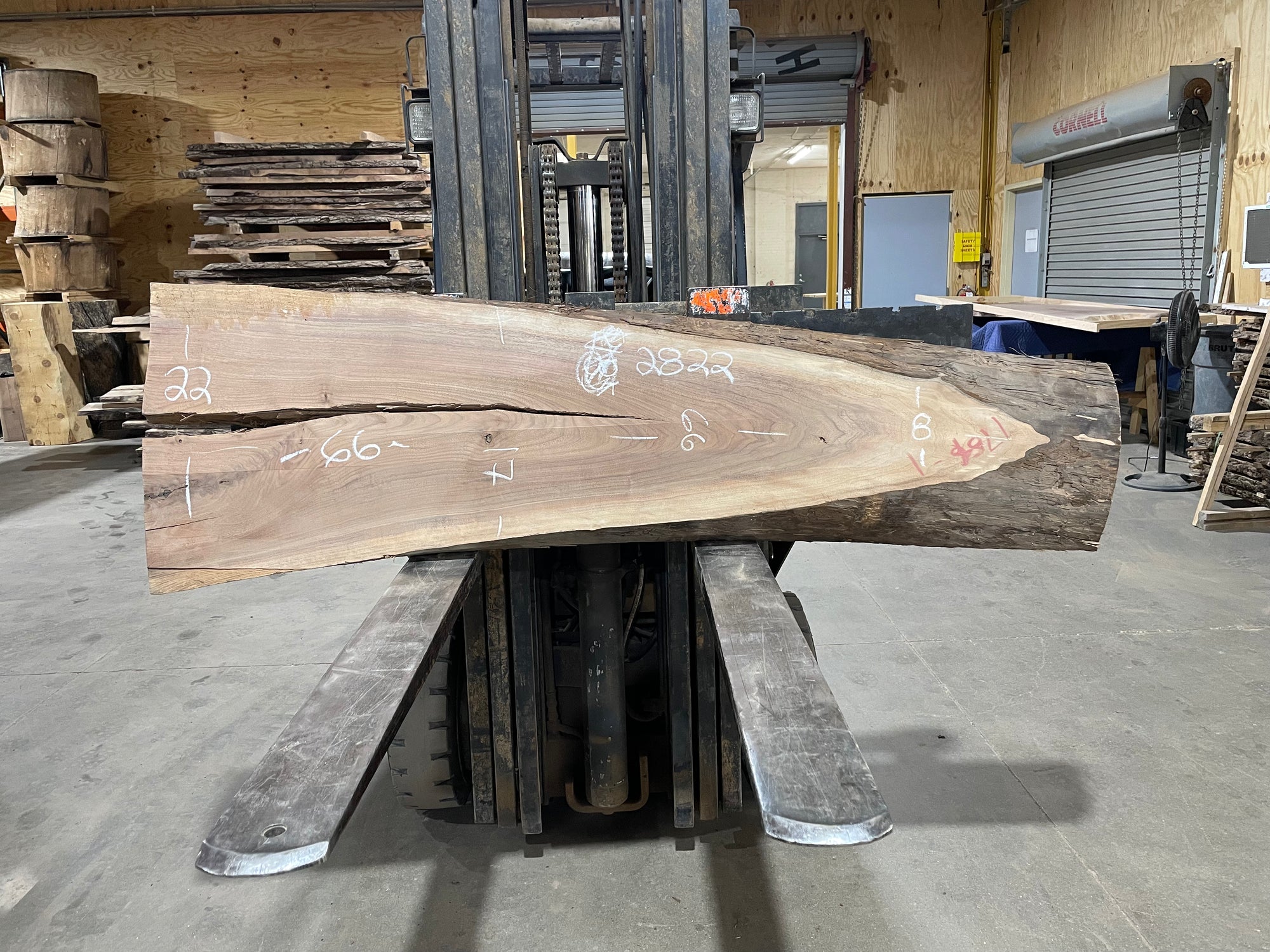 Black Walnut (2822)  66” L x 8-22” W x 2.75” T