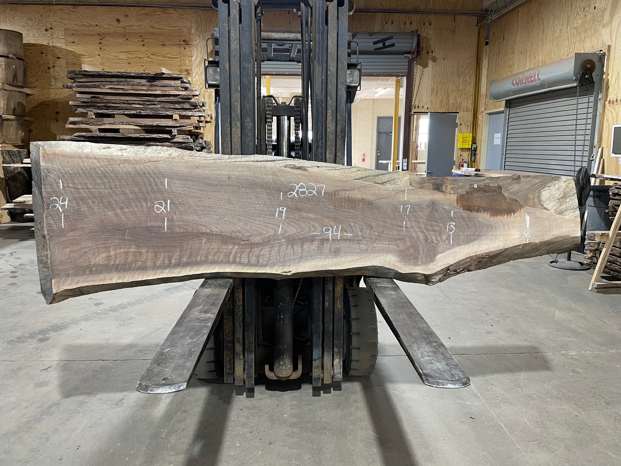 Black Walnut (2827)  94” L x 6-24” W x 2” T