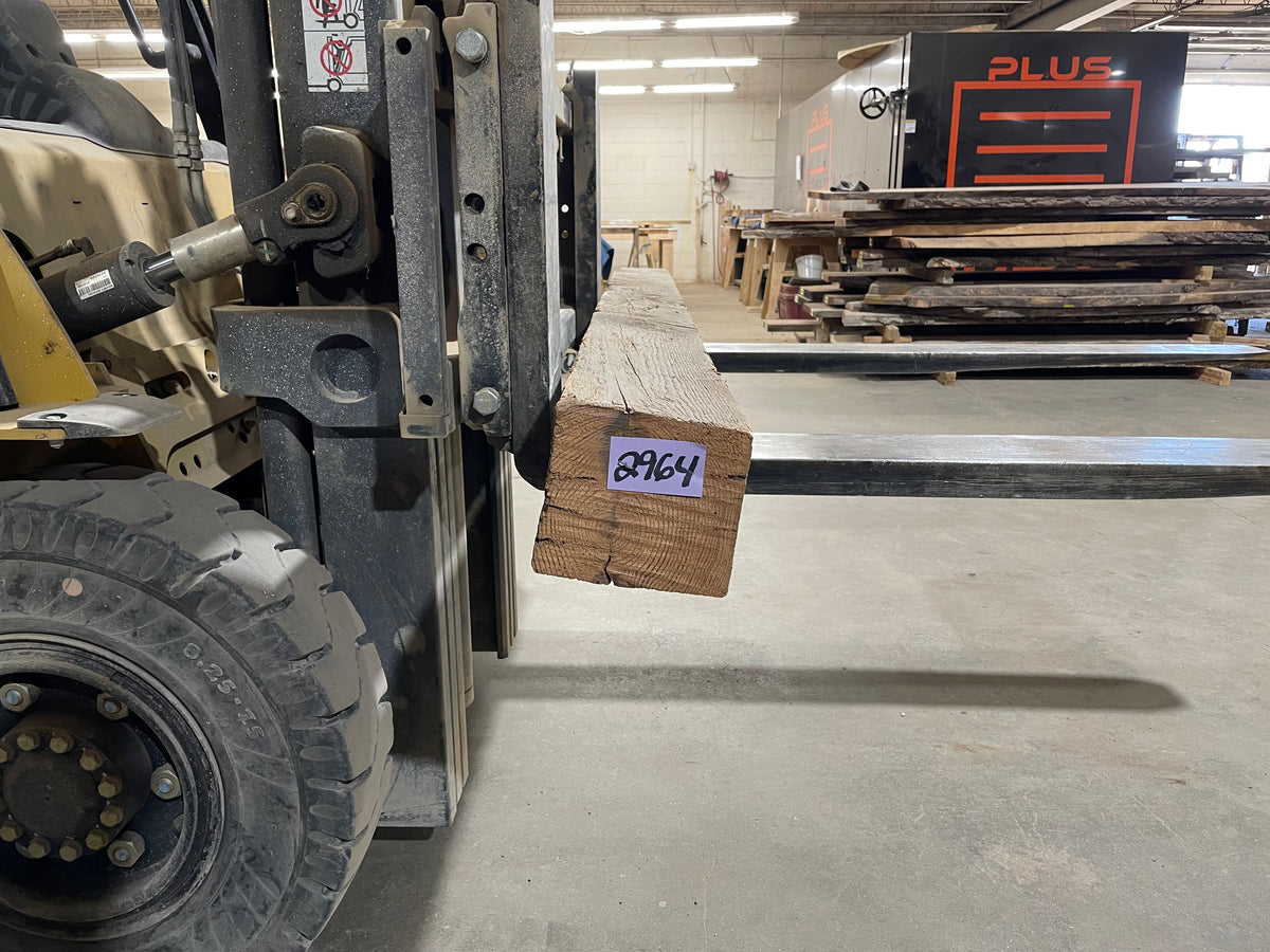 Yellow Pine Barn Beam (2964) 85” L X 6-6.25” W X 6.25” T