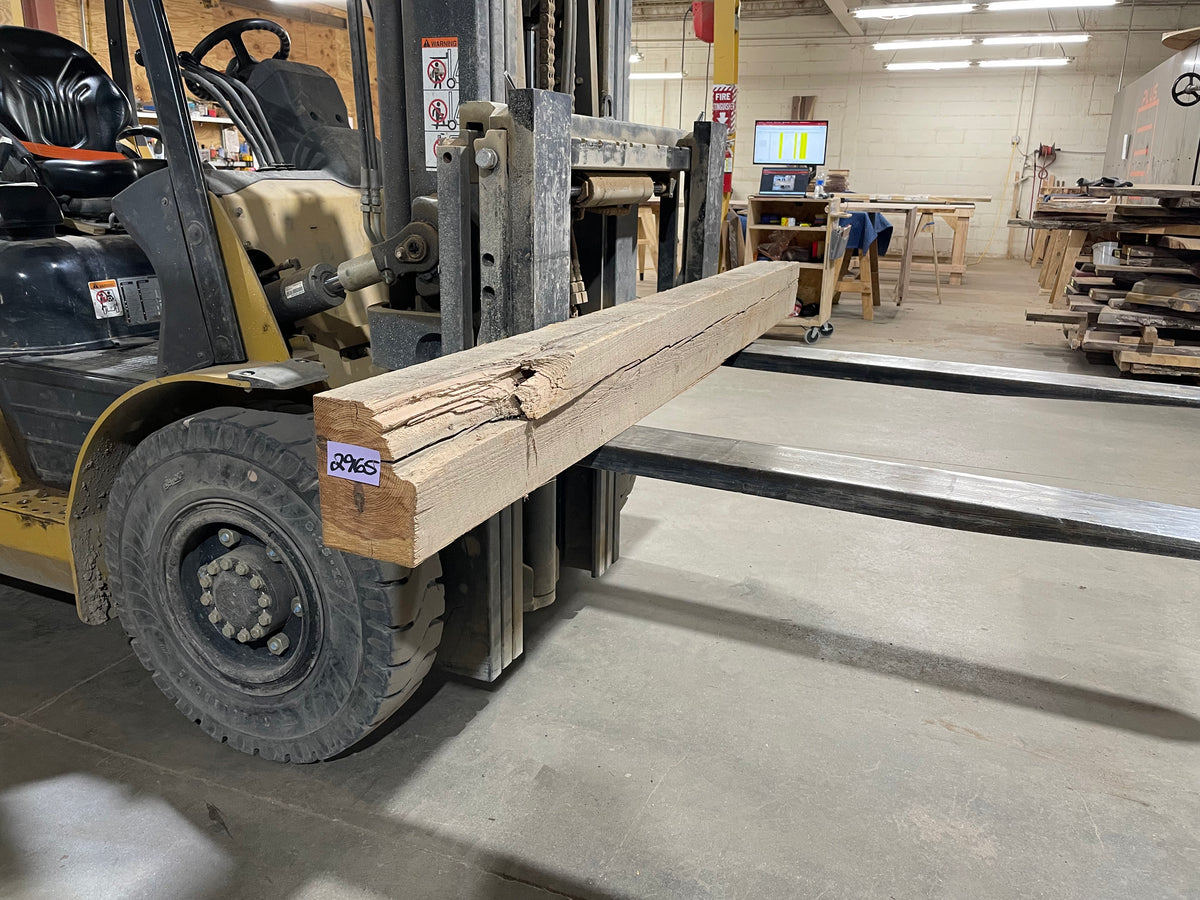 Yellow Pine Barn Beam (2965) 90” L X 5.5-7.5” W X 7.5” T