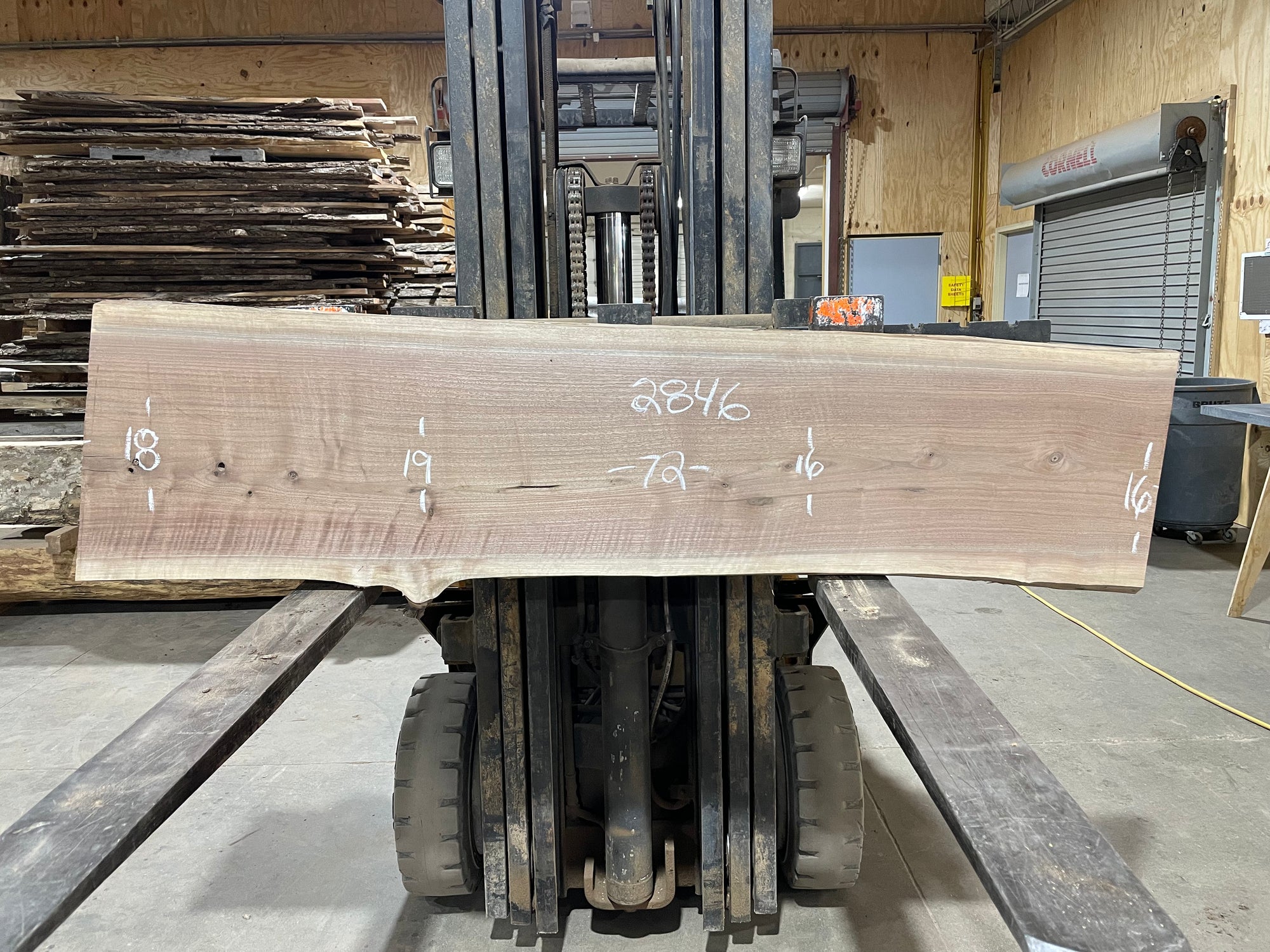 BLACK WALNUT (2846)  72” L x 16-19” W x 1.75” T