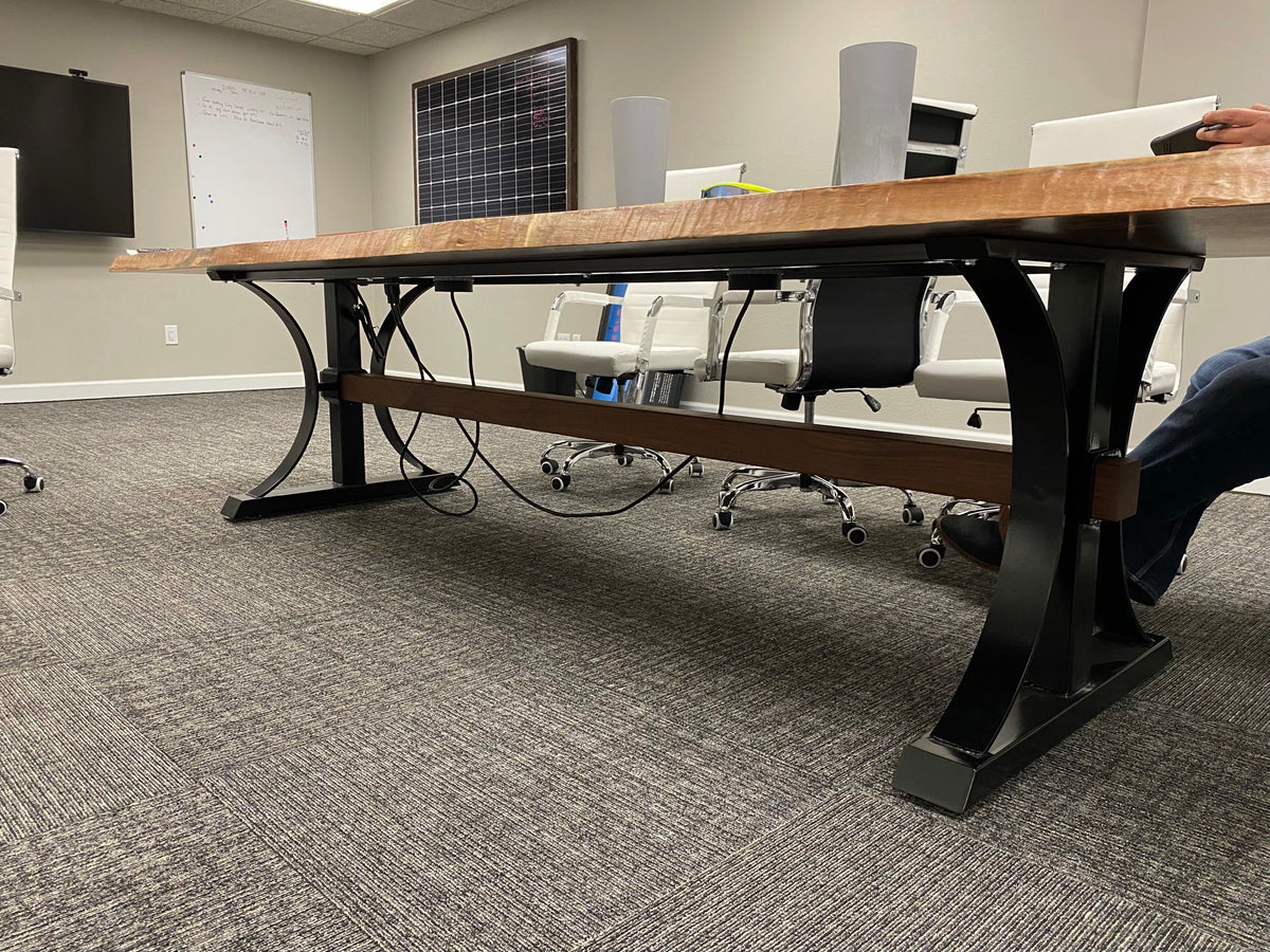Custom Steel and Wood Beam Table Base