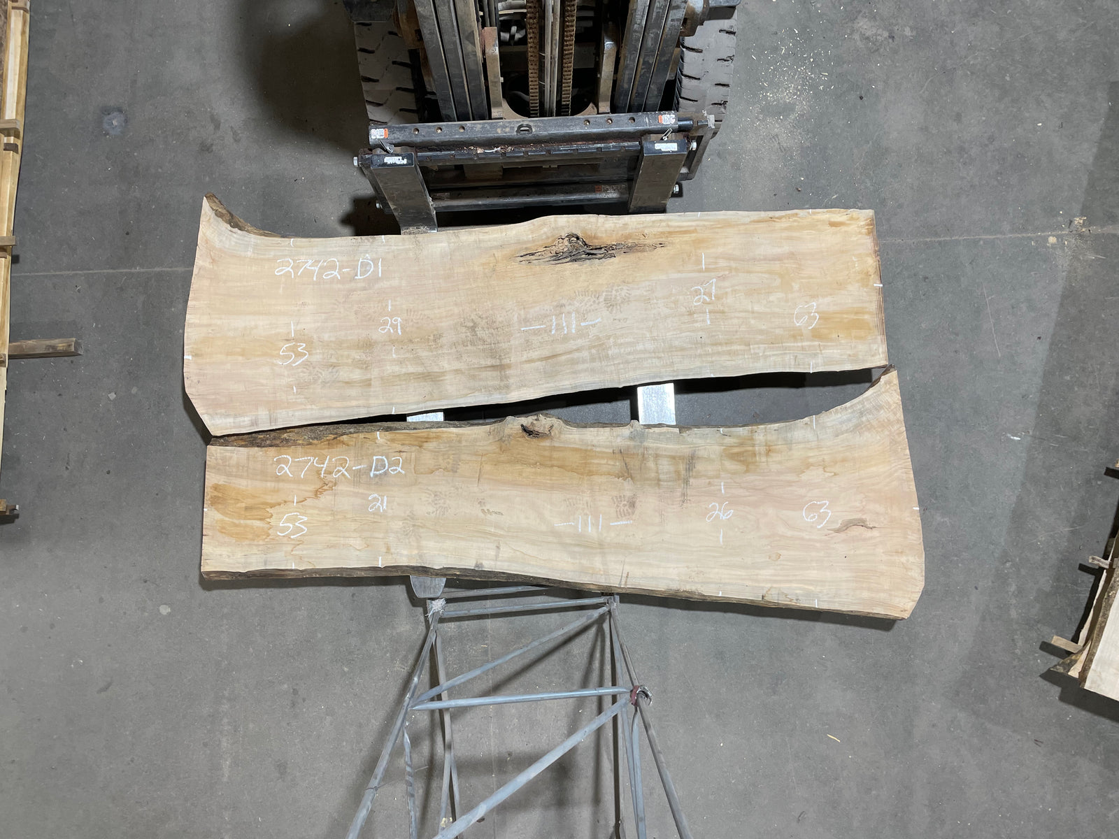 Maple - Bookmatch set (2742) 111" L x 53-63" W x 2.25" T