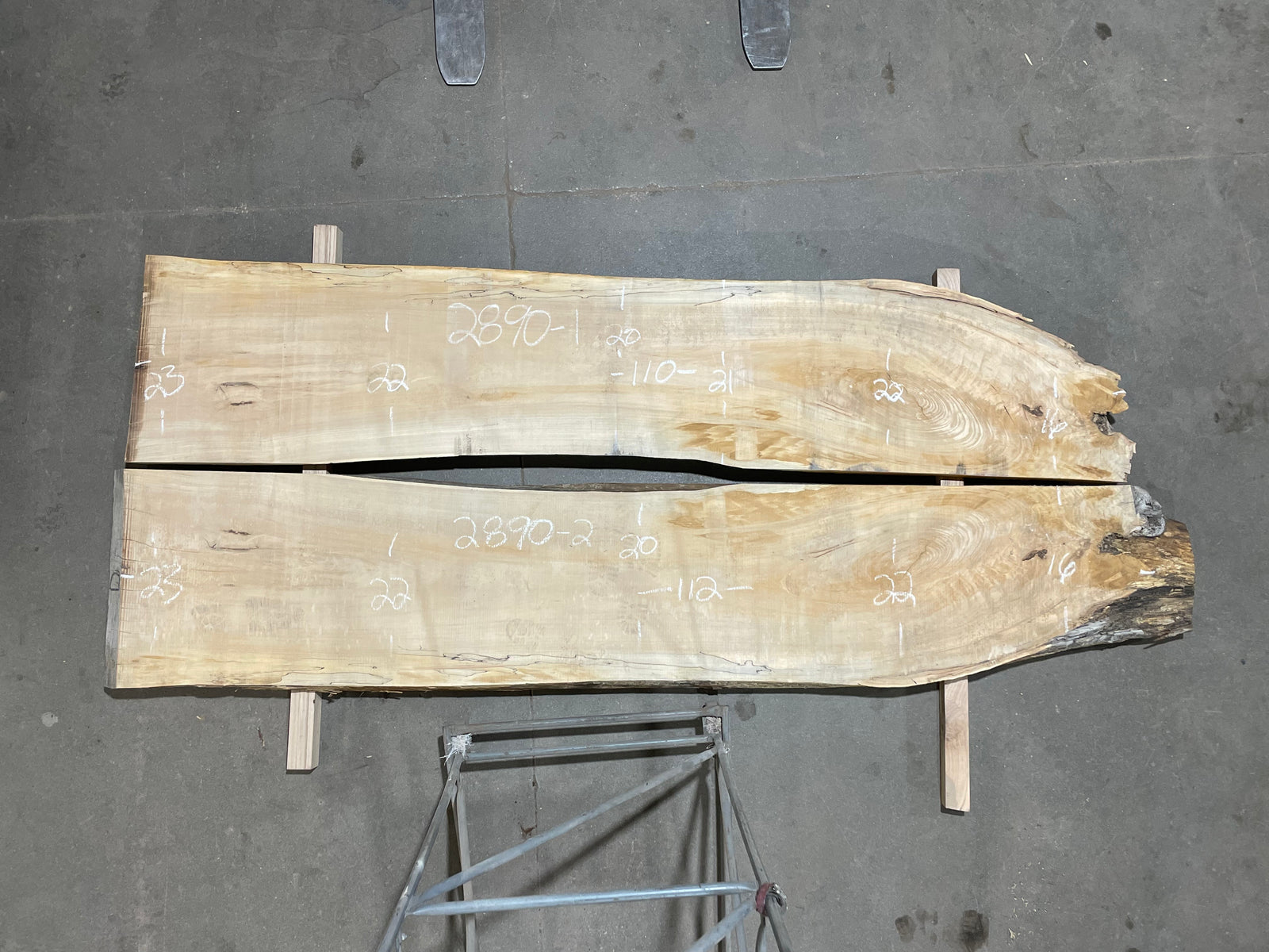 Maple - Bookmatch set (2890) 112" L x 40-44" W x 2.5" T