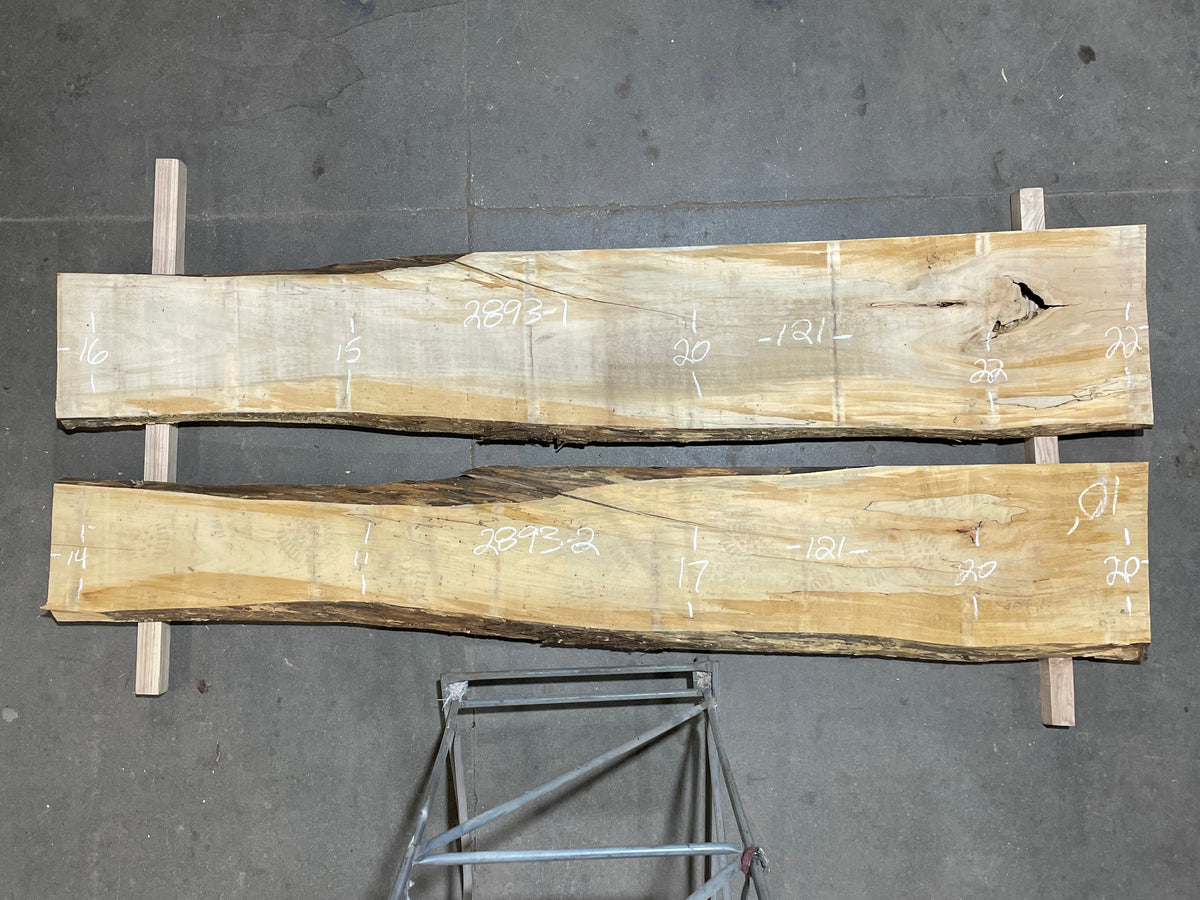 Maple - Bookmatch set (2893) 121&quot; L x 26-42&quot; W x 2.5&quot; T