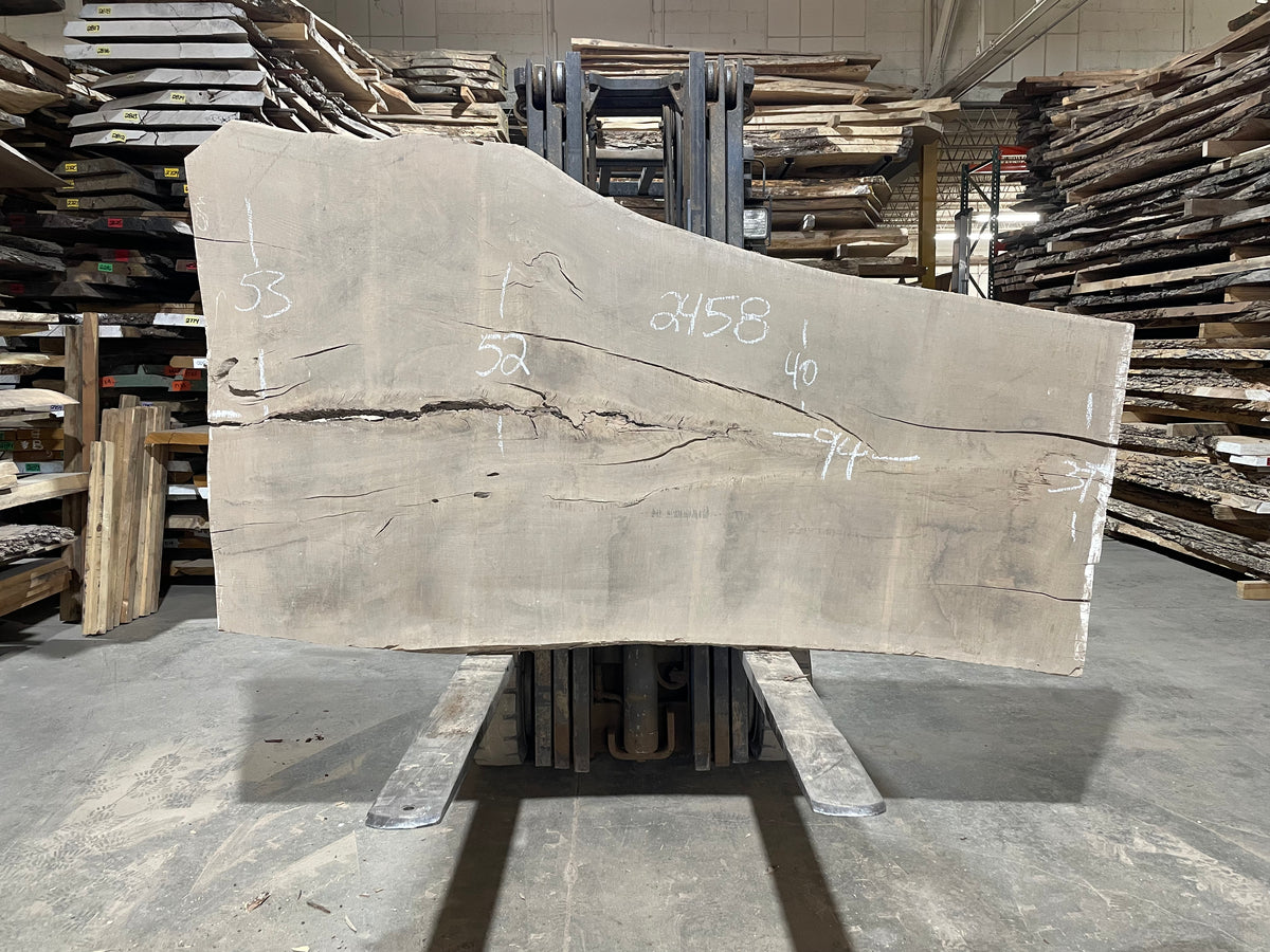 White Oak (2458) 94” L x 37”- 53&quot; W x 2.5” T