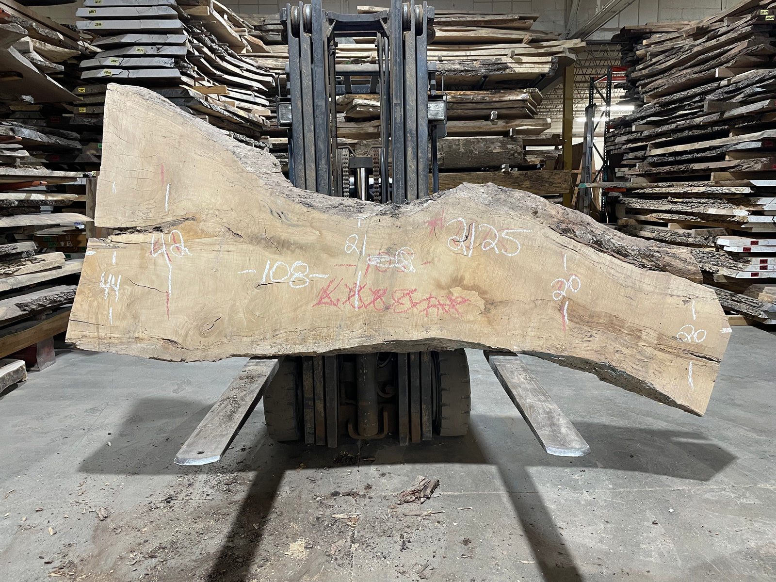 Maple - (2125) 108" L x 20-44" W x 3" T