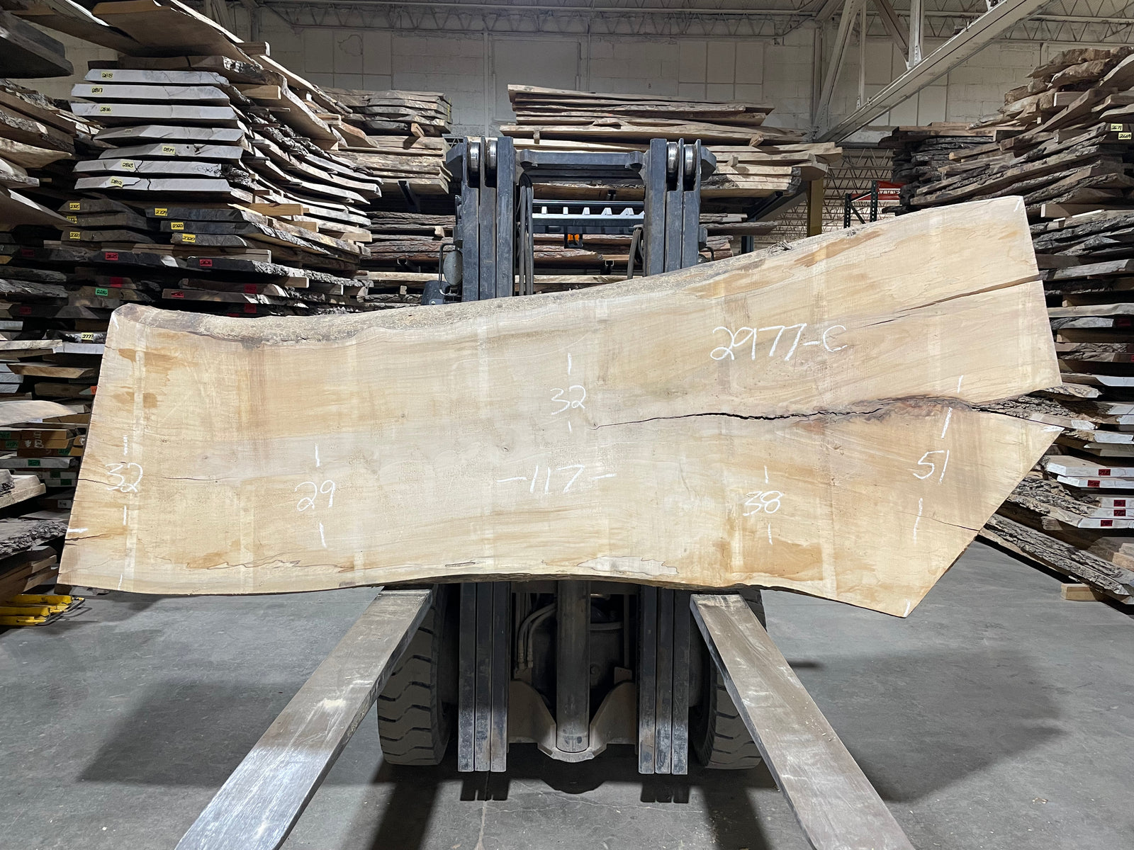 Maple - (2977) 117" L x 29-51" W x 3" T
