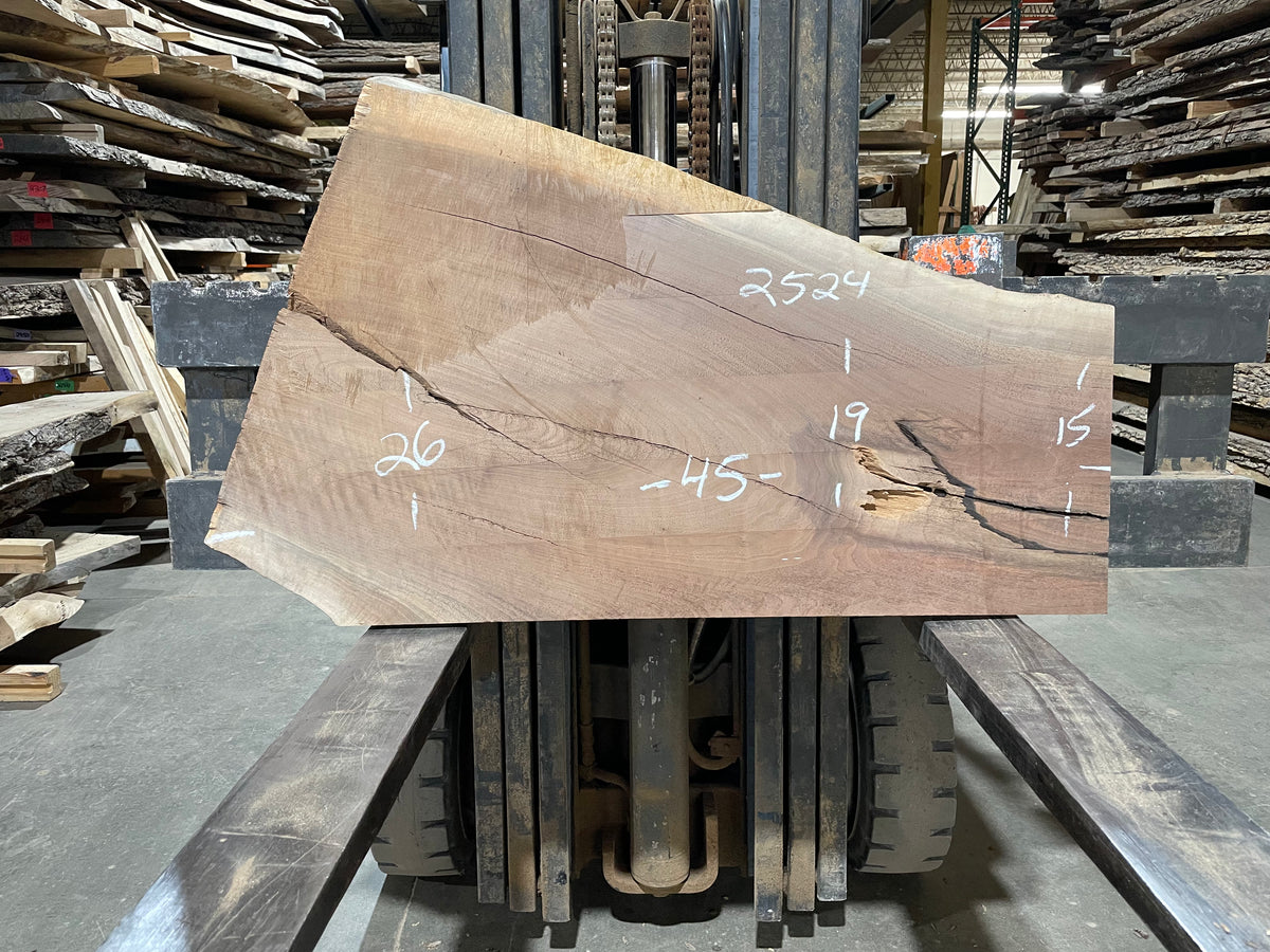 Walnut (2524) 42” L x 15-27” W x 2.25” T
